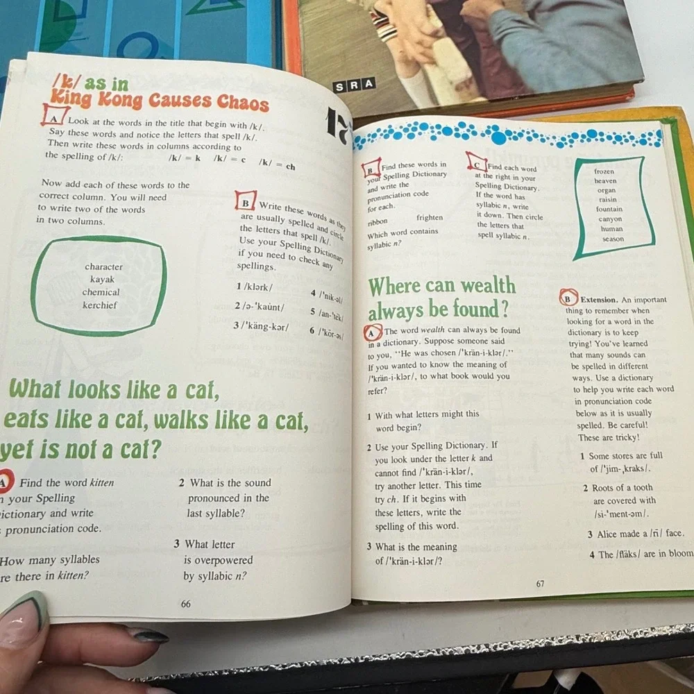 Vintage 1960s 1970s School Textbook Lot SRA Mathematics Spelling Social Studies